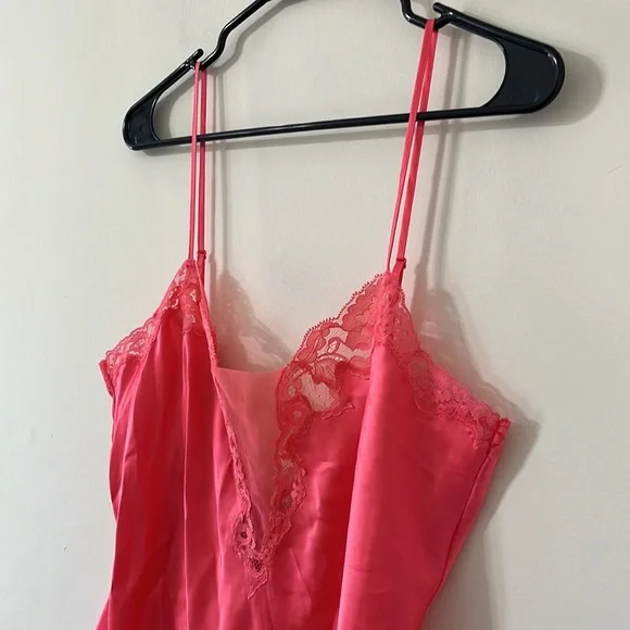Victoria’s Secret Pink Lace Tie Back Adjustable Straps Camisole Tank Top Medium - Picture 4 of 9